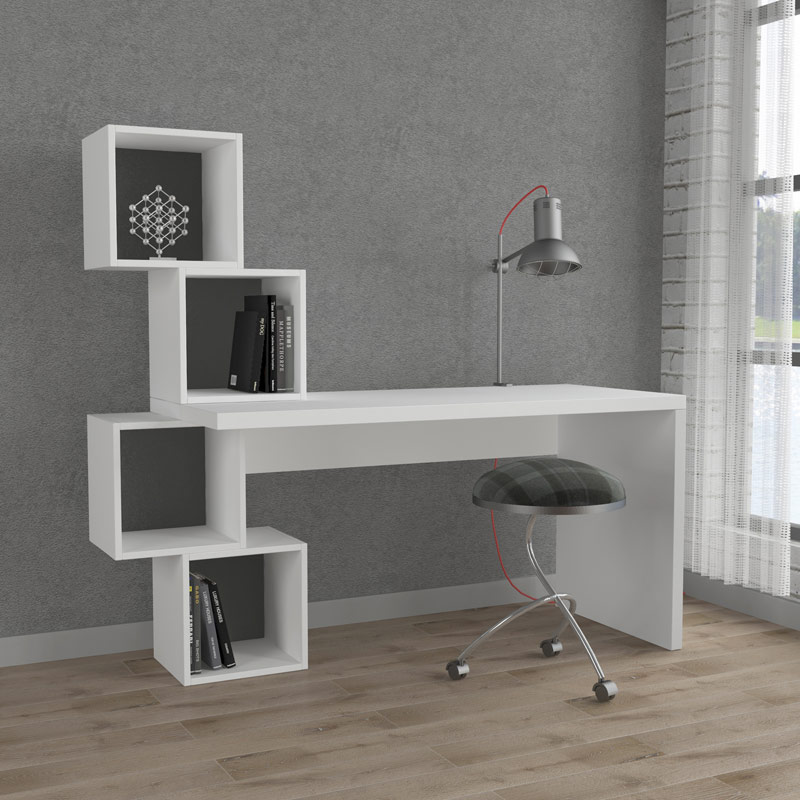 Besni Working Table - White - Anthracite