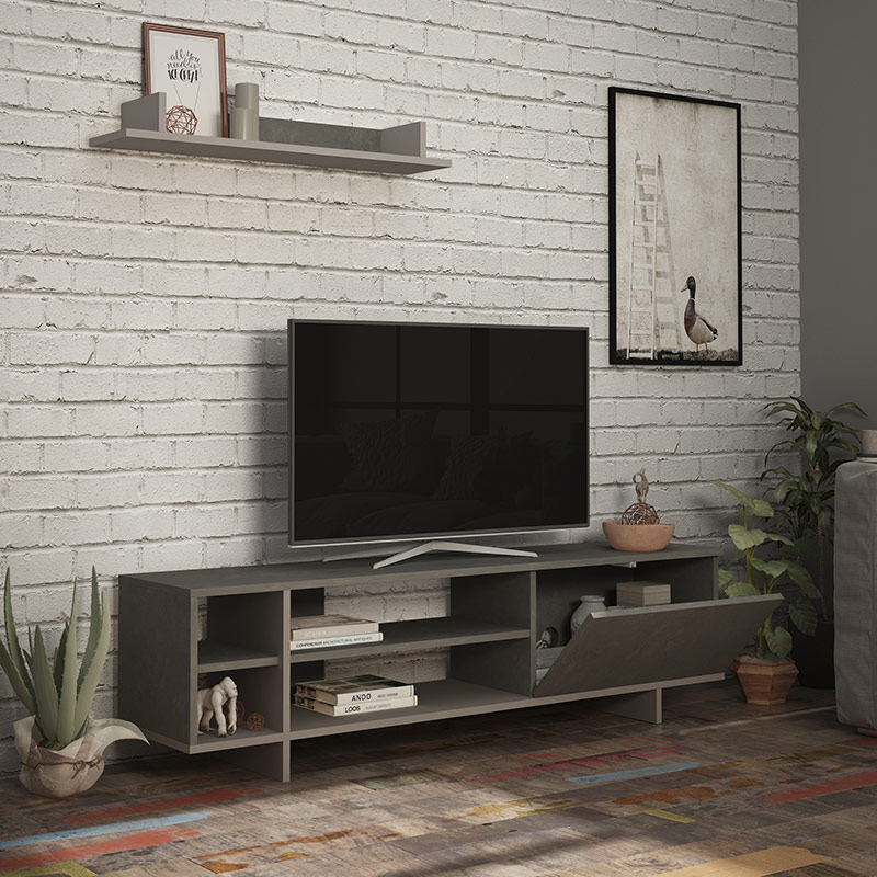 Ayvalık Tv Unit - Retro Grey - Light Mocha