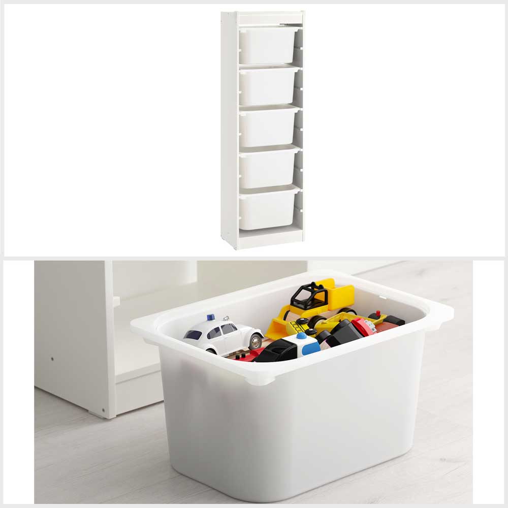 Ikea TROFAST Storage combination with boxes, white/white46x30x146 cm