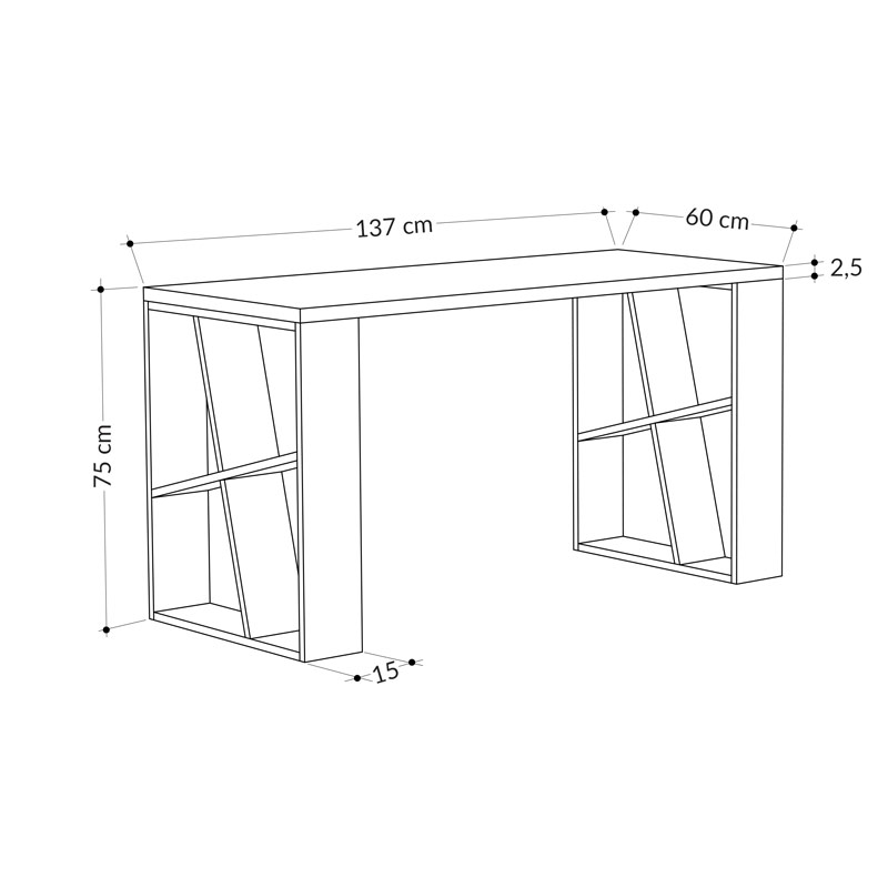 Istanbul Working Table - White - Oak