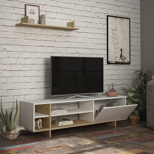 Ayvalık Tv Unit - White - Oak