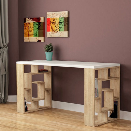 Adiyaman Working Table - White - Oak