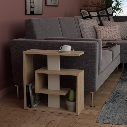 Bandırma Side Table - Oak - White