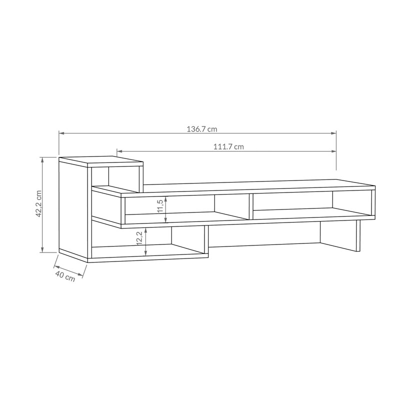 Bekbele Tv Stand - Anthracite