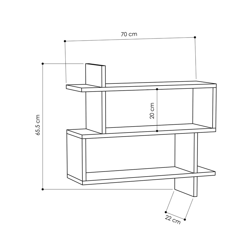 Tunceli Paralel Bookcase - Anthracite