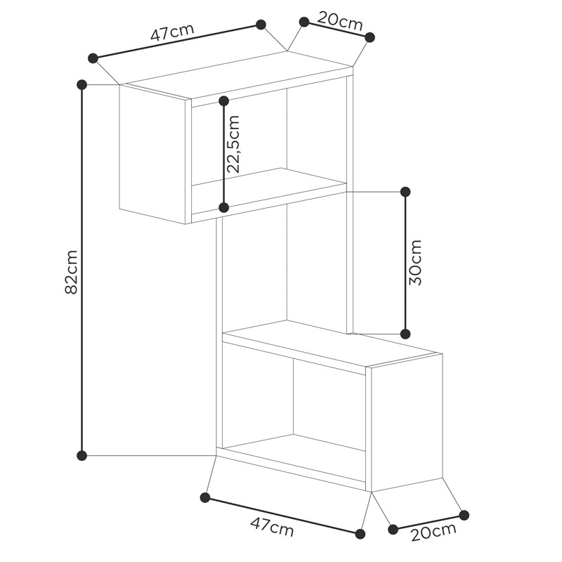 Safranbolu Corner Shelf - Anthracite - Anthracite