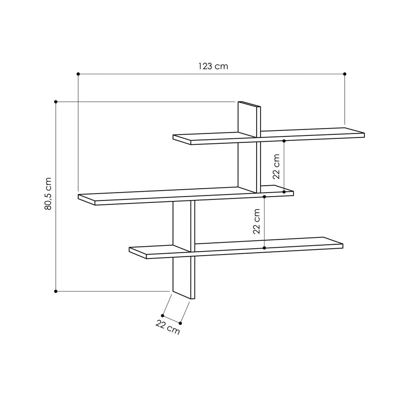 Gumushane Wall Shelf Dark Coffee