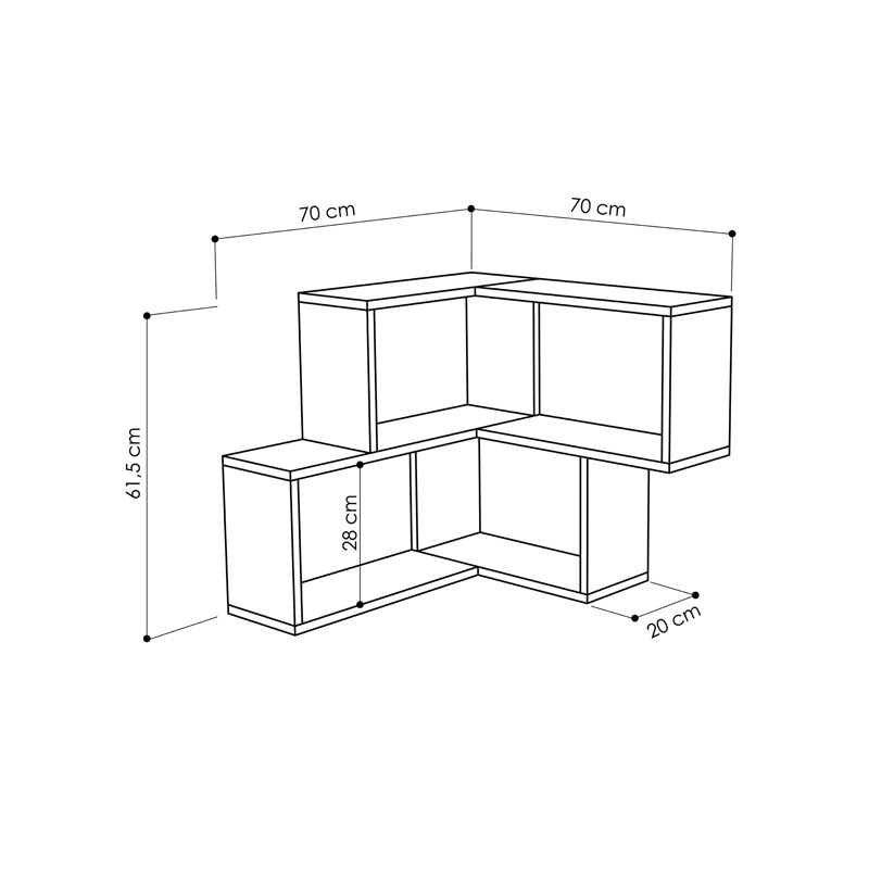 Silifke Corner Shelf - White