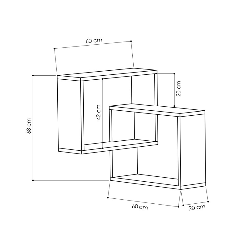 Marmaris Corner Bookcase - Light Mocha - Anthracite