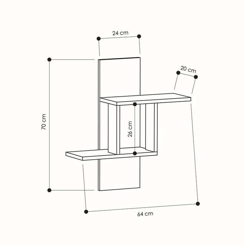 Suluova Shelf - White - White