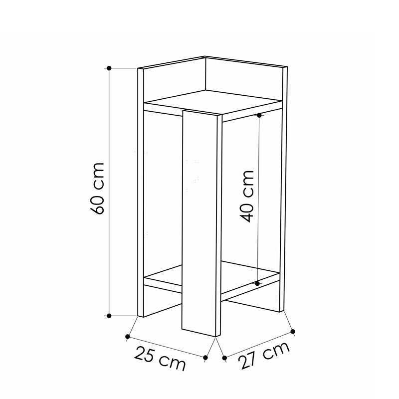 Erzin Nightstand Right Module - Oak - Anthracite