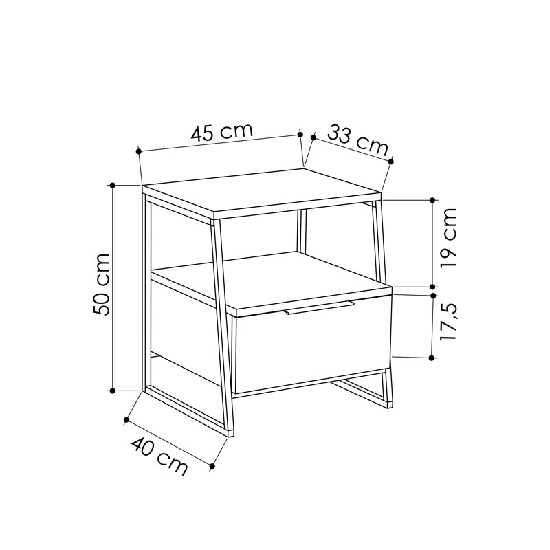 Agrı Nightstand - Light Mocha