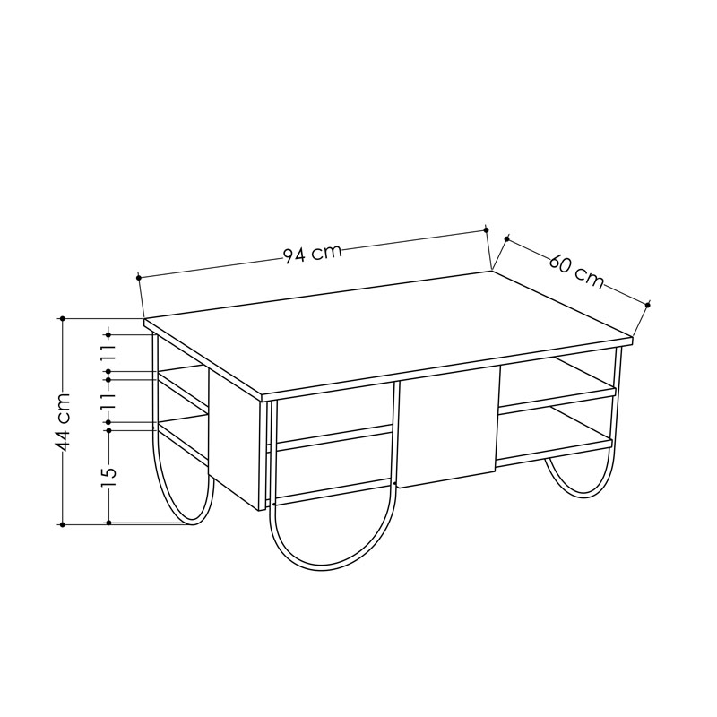 Adana Coffee Table - Dark Coffee