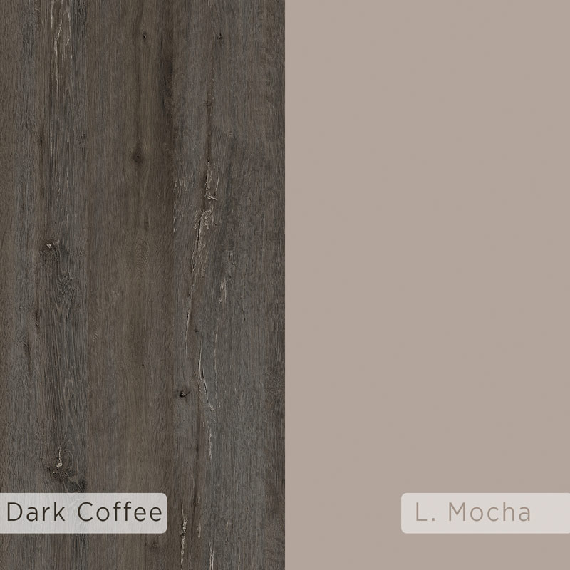 Karasu Corner Bookcase Light Mocha-Dark Coffee