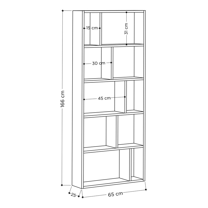 Niksar Bookcase - White