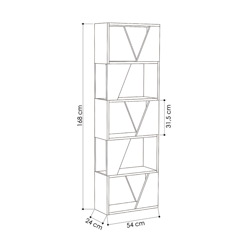 Kapaklı Bookcase - Anthracite