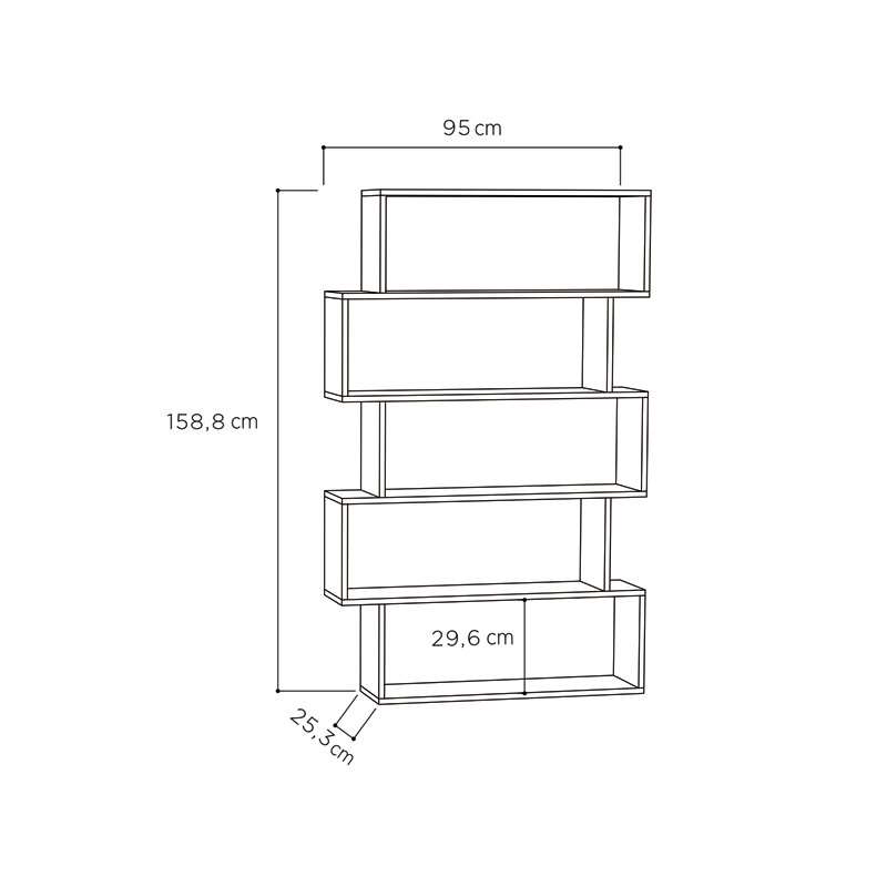 Kumluca Bookcase - Anthracite