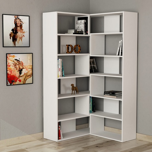 Sakarya Bookcase No.4 - White - White