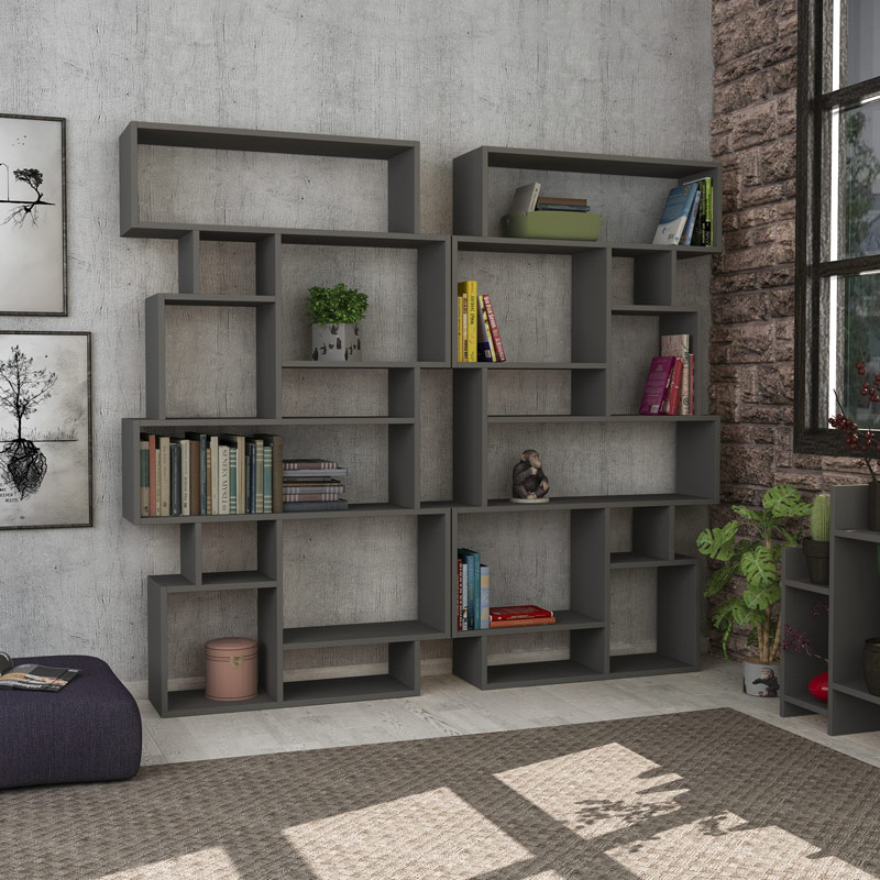 Malkara Bookcase - Anthracite