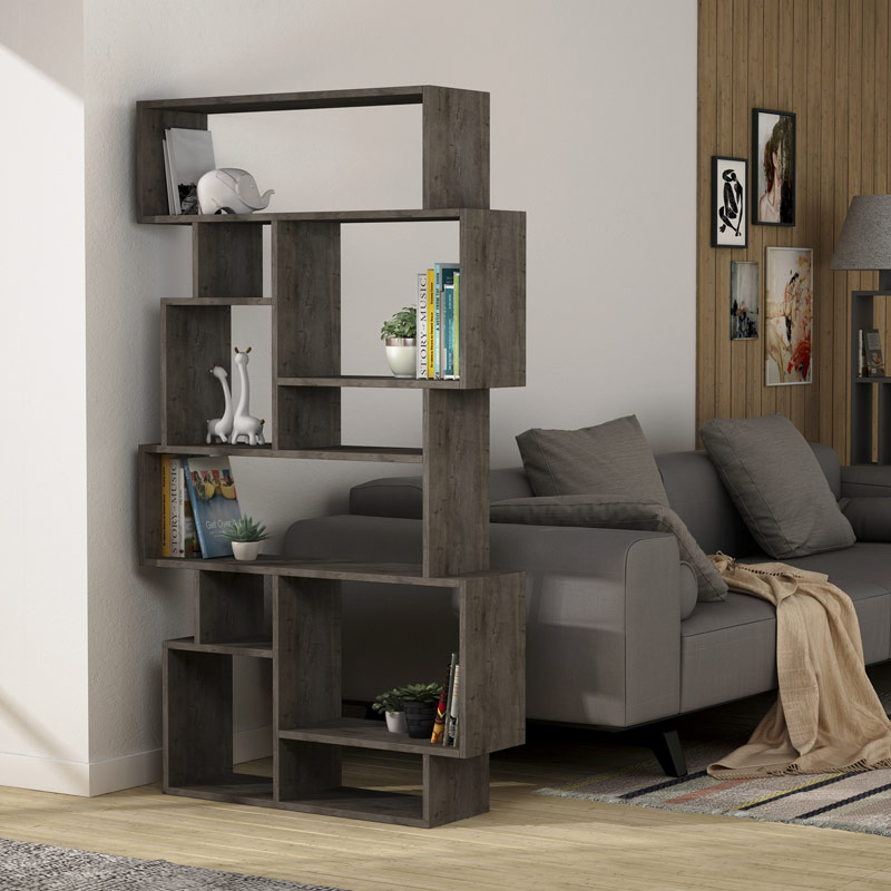 Malkara Bookcase - Dark Coffee