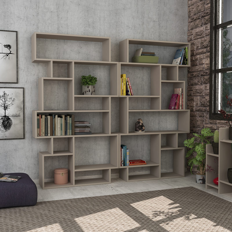 Malkara Bookcase - Light Mocha