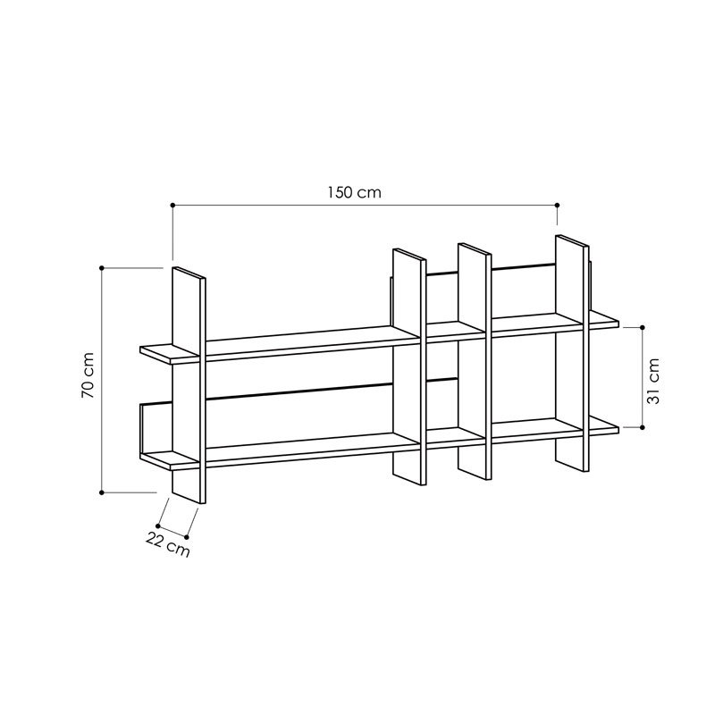 Isparta Bookcase - Light Mocha - Light Mocha