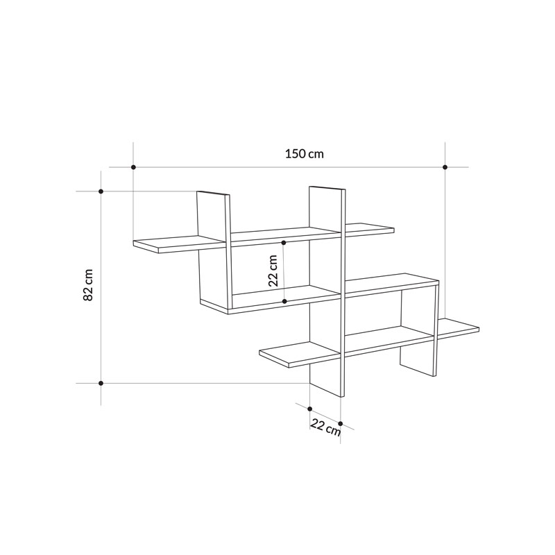 Zonguldak Bookcase - Anthracite