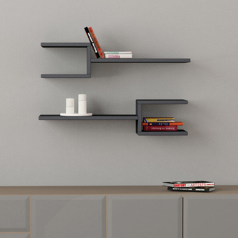 Dilovası Fork Shelf Set - Anthracite