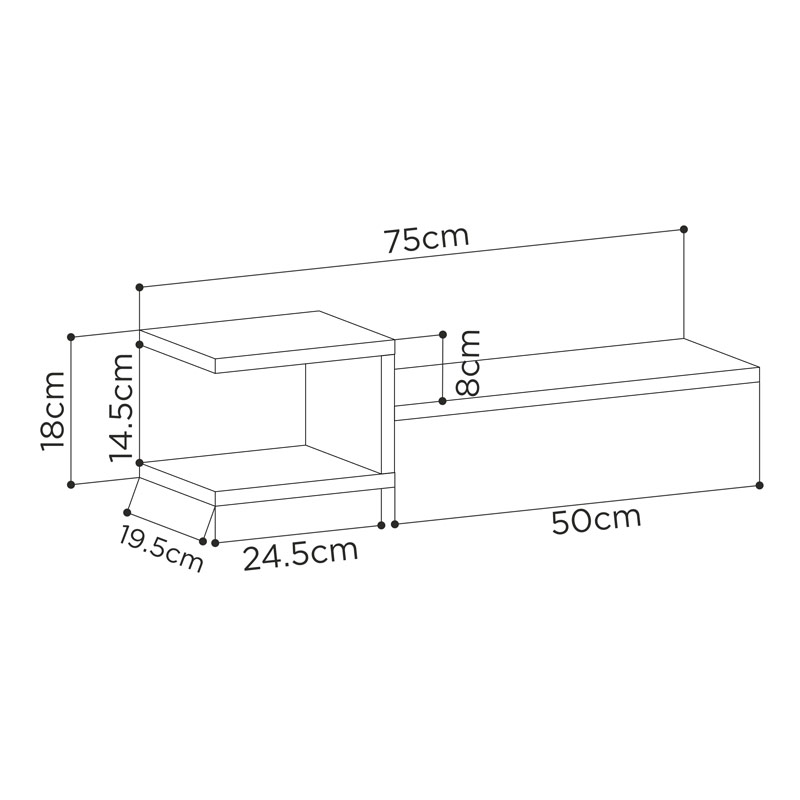 Dilovası Fork Shelf Set - Anthracite