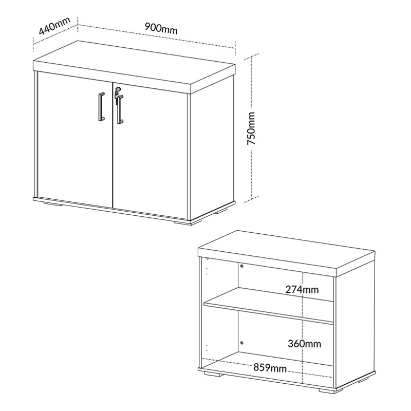  Aguas 2 Doors - Light Oak/ White