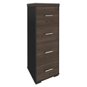  Aguas 4 Drawers File Cabinet II - Charuto/ Black