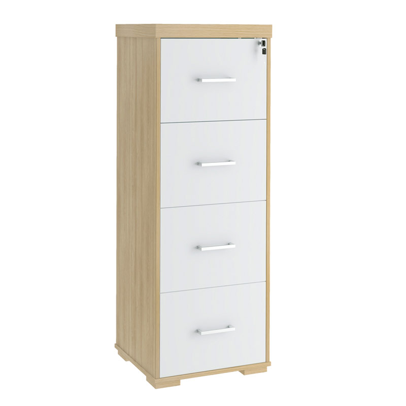  Aguas 4 Drawers File Cabinet II - Light Oak/ White