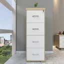  Aguas 4 Drawers File Cabinet II - Light Oak/ White