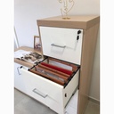  Aguas 4 Drawers File Cabinet II - Light Oak/ White