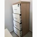  Aguas 4 Drawers File Cabinet II - Light Oak/ White