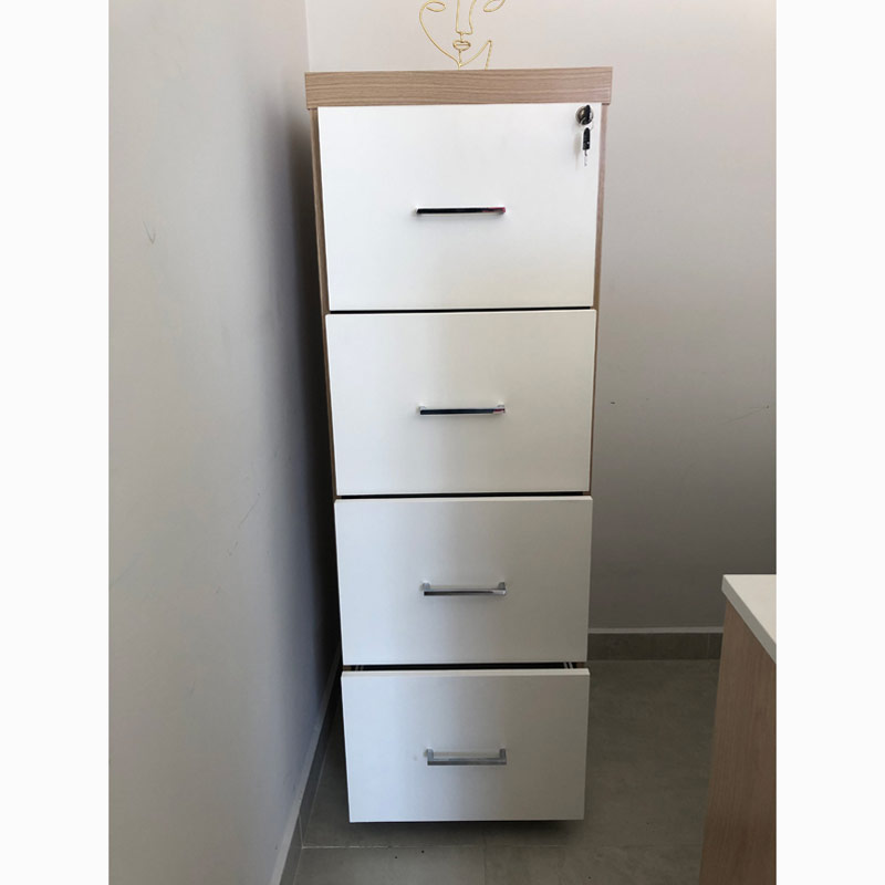  Aguas 4 Drawers File Cabinet II - Light Oak/ White