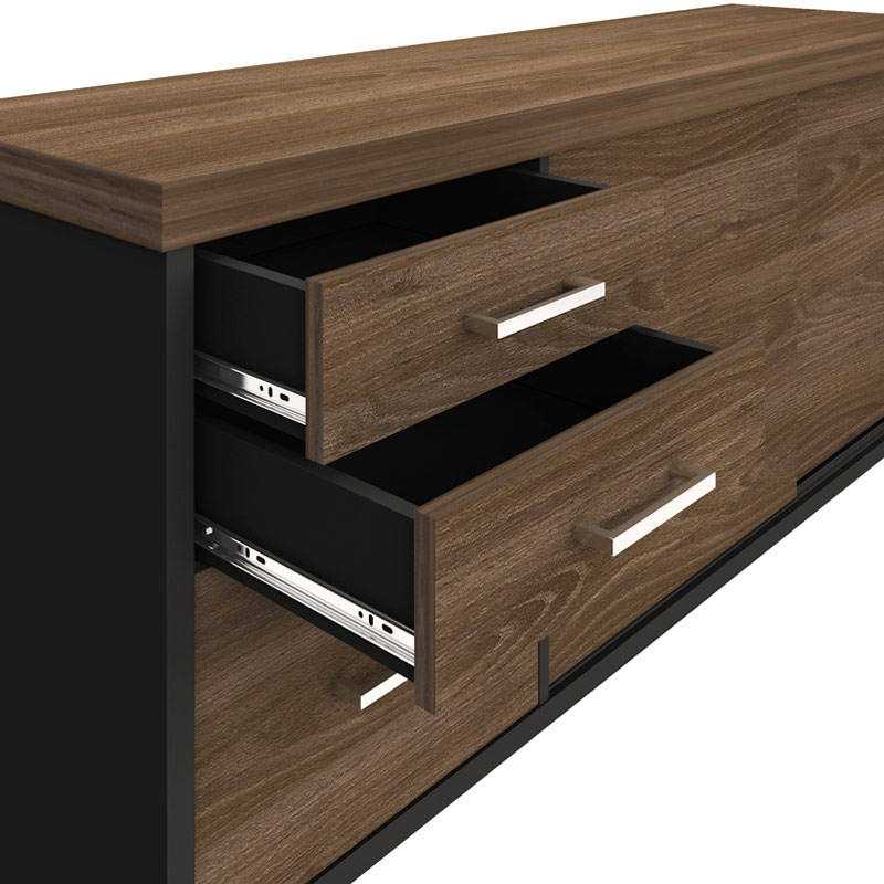  Aguas Cabinet With Drawers II - Charuto/ Black