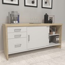  Aguas Cabinet With Drawers II - Light Oak/ White