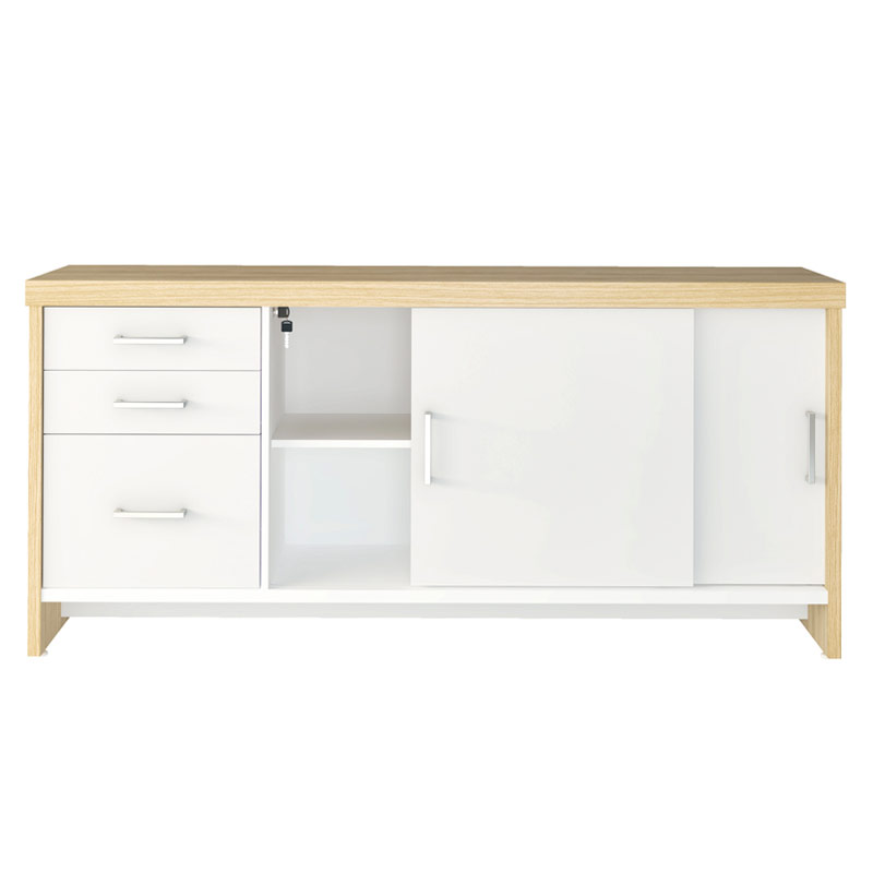  Aguas Cabinet With Drawers II - Light Oak/ White