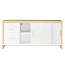  Aguas Cabinet With Drawers II - Light Oak/ White