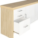  Aguas Cabinet With Drawers II - Light Oak/ White