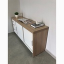  Aguas Cabinet With Drawers II - Light Oak/ White