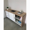  Aguas Cabinet With Drawers II - Light Oak/ White