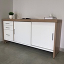  Aguas Cabinet With Drawers II - Light Oak/ White