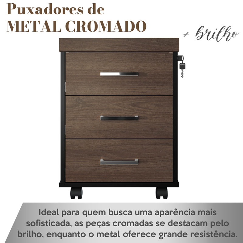  Aguas Chest Of 3 Drawers II - Charuto/ Black