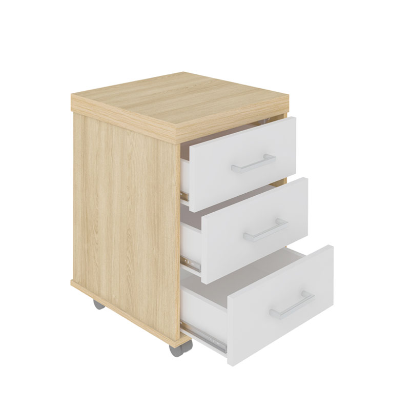  Aguas Chest Of 3 Drawers II - Light Oak/ White