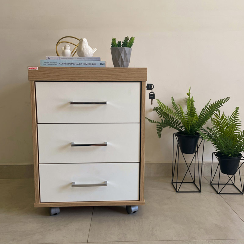  Aguas Chest Of 3 Drawers II - Light Oak/ White