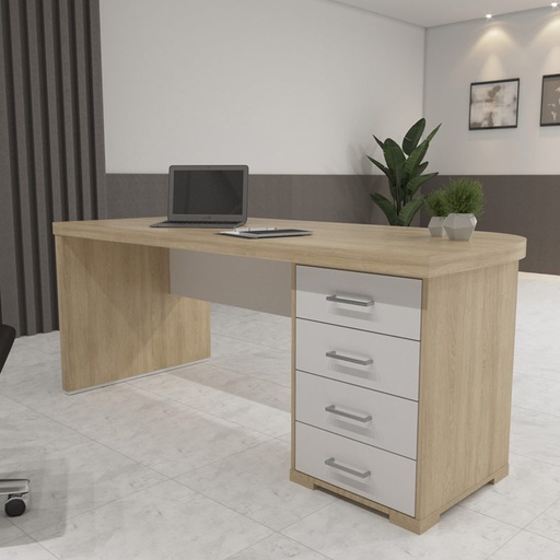  Alvorada Desk With Drawers II LD 1775x805 - Light Oak/ White