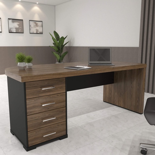  Alvorada Desk With Drawers II LE 1775x805 - Charuto/ Black  