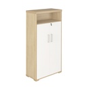  Aguas High Cabinet With Niche - Light Oak/ White